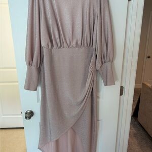 Eloquii Shimmering Mauve Long Sleeve Dress